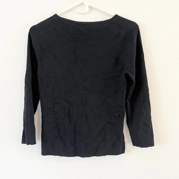 Cable & Gauge Women’s Black Basic Blouse Horseshoe Metal Key Hole Sz M - Picture 7 of 8